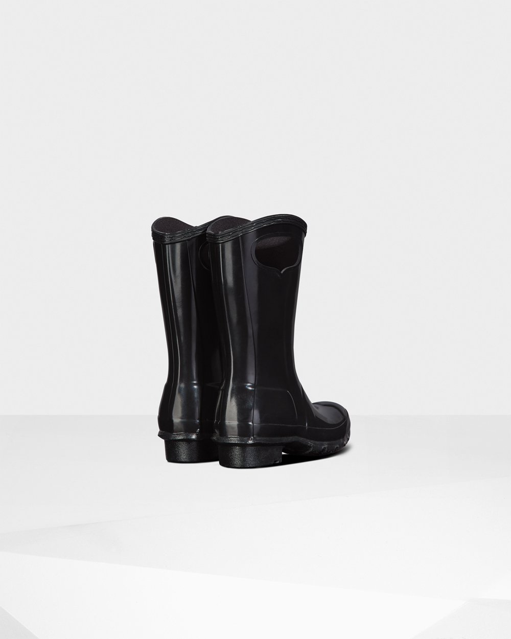 Kids Rain Boots - Hunter Original Big Grab Handle Gloss (75WRAKFHO) - Black